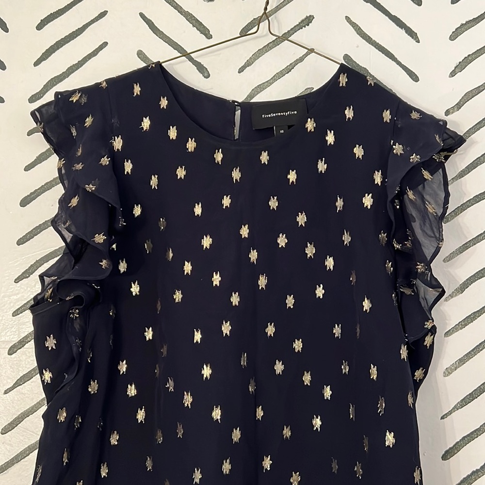 Black/Gold Silk Blouse